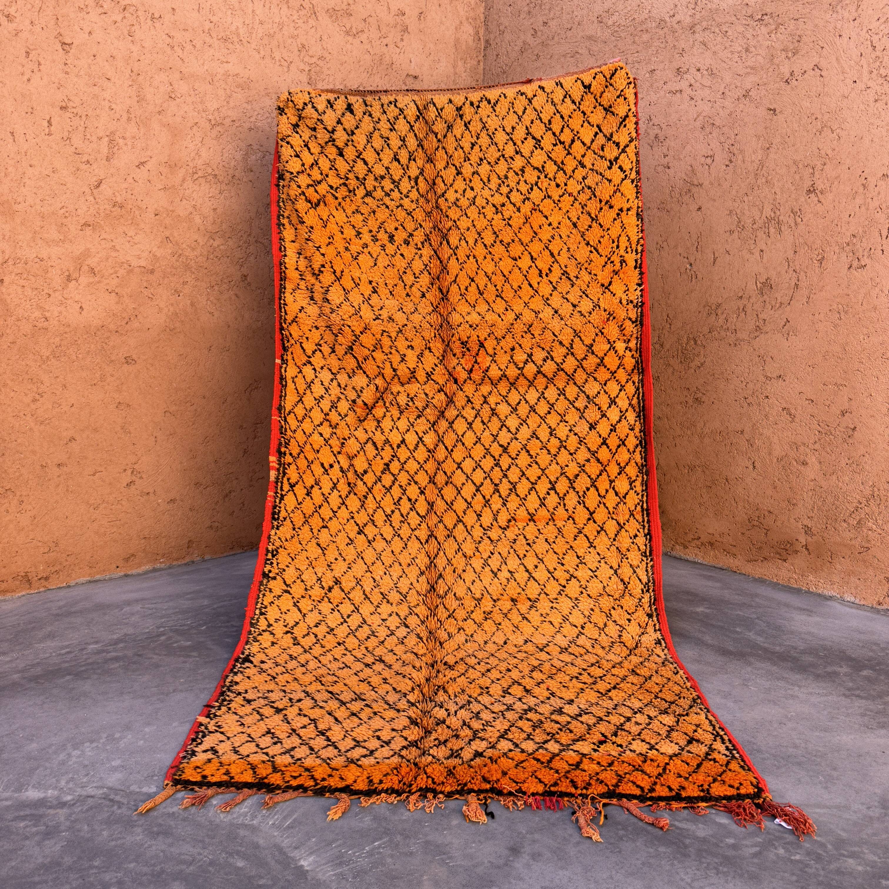 Moroccan rug Boujad orange - 138 x 294 cm