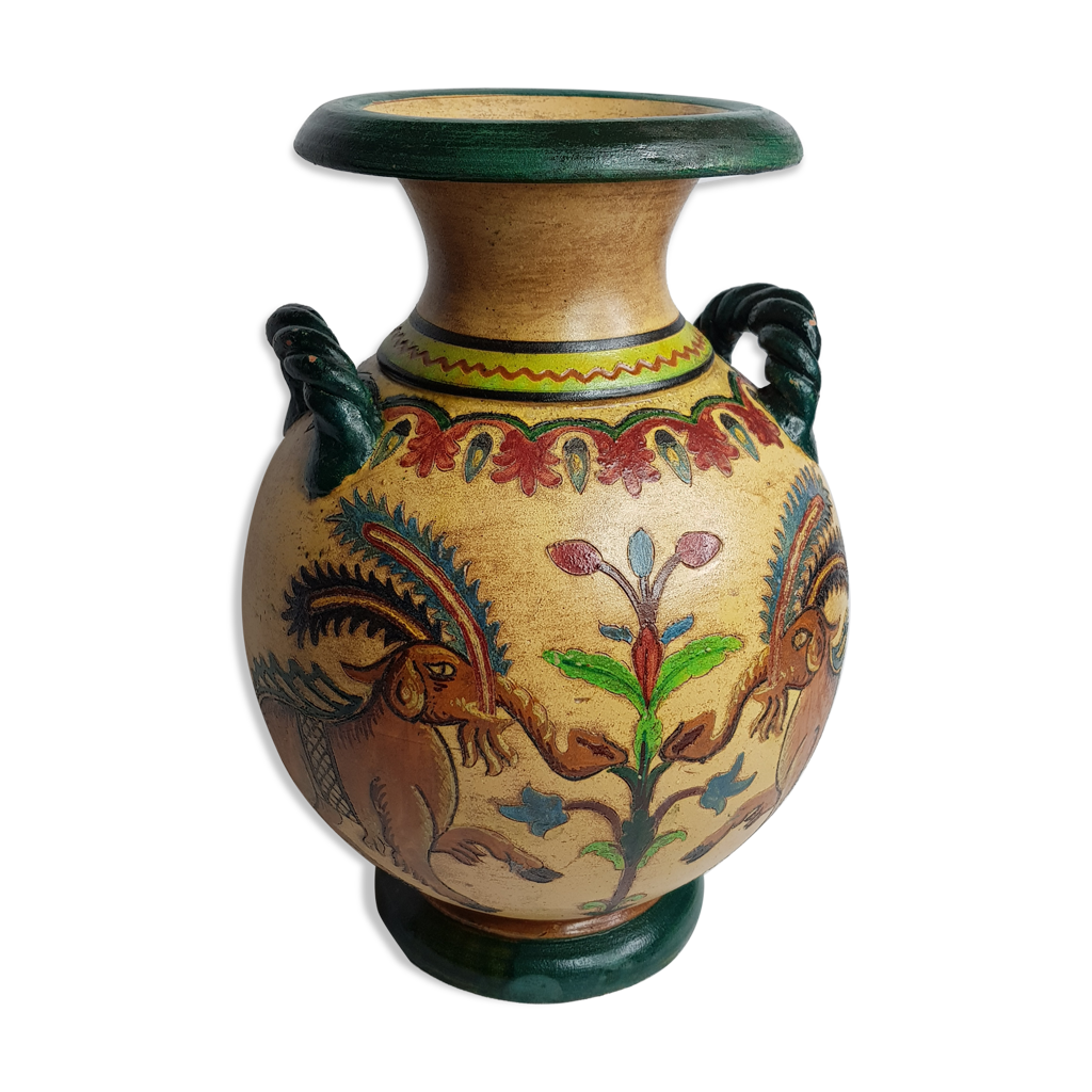 Vase amphore "Arno Montopoli Italia" années 30 au décor de Chimères |  Selency