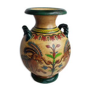 Vase amphore Arno Montopoli Italia années 30 au décor de Chimères