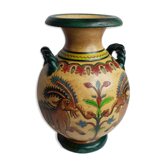 Vase amphore "Arno Montopoli Italia" années 30 au décor de Chimères