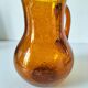 Blown glass pitcher with bubbles from Biot – amber colour