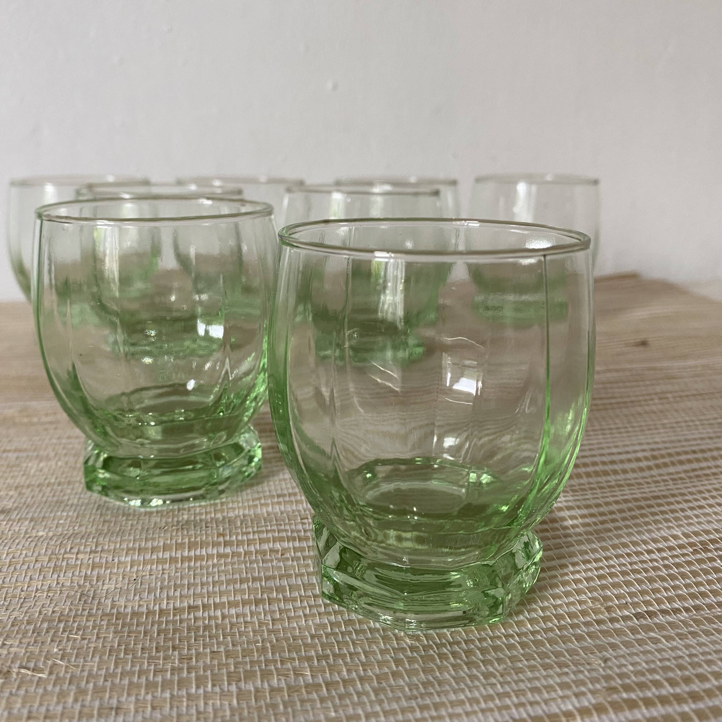 Old pistachio green glasses