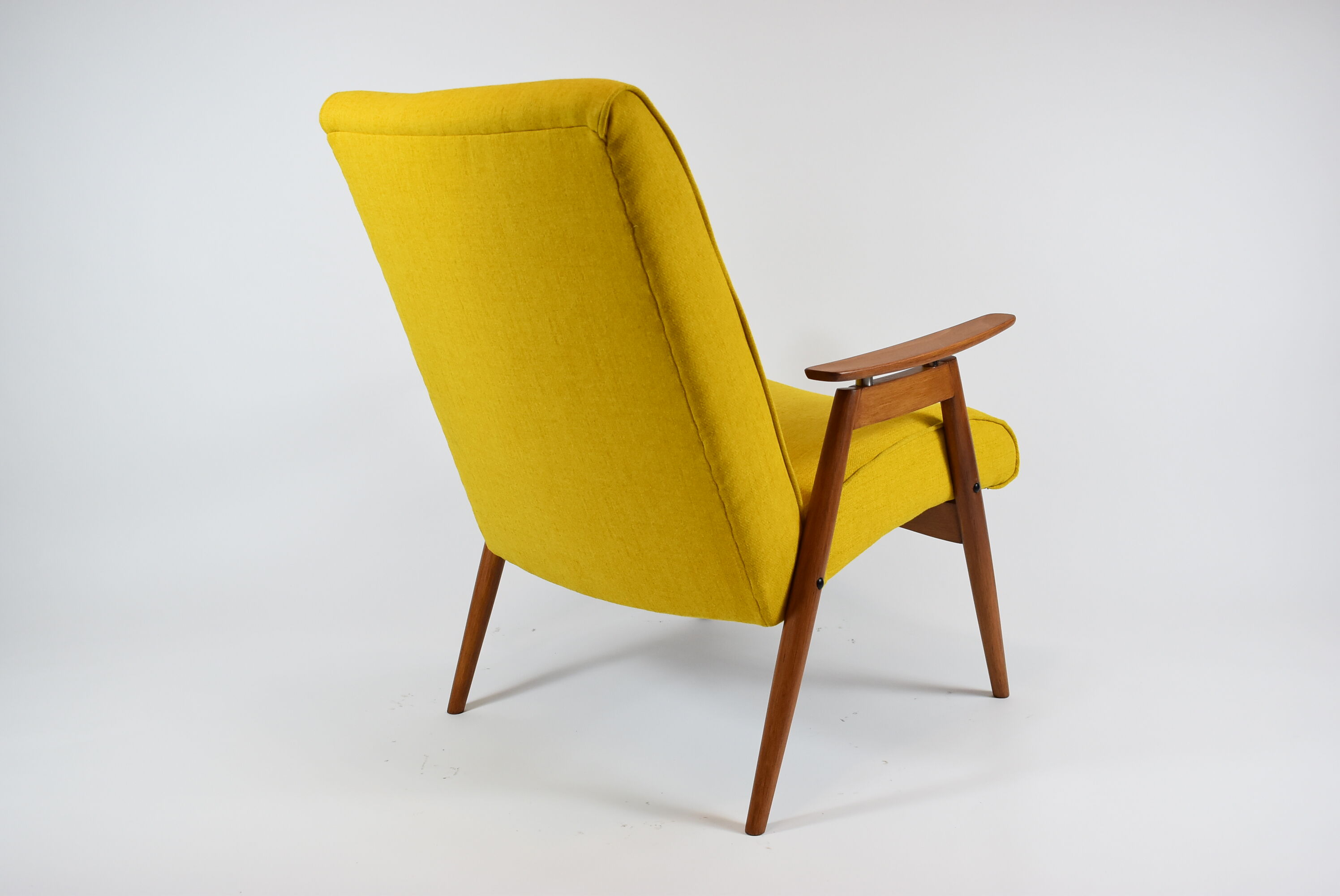 Czech original armchair TON, type 6950, 1960s, yellow, restored