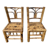 Paire de chaises d'enfant en bambou