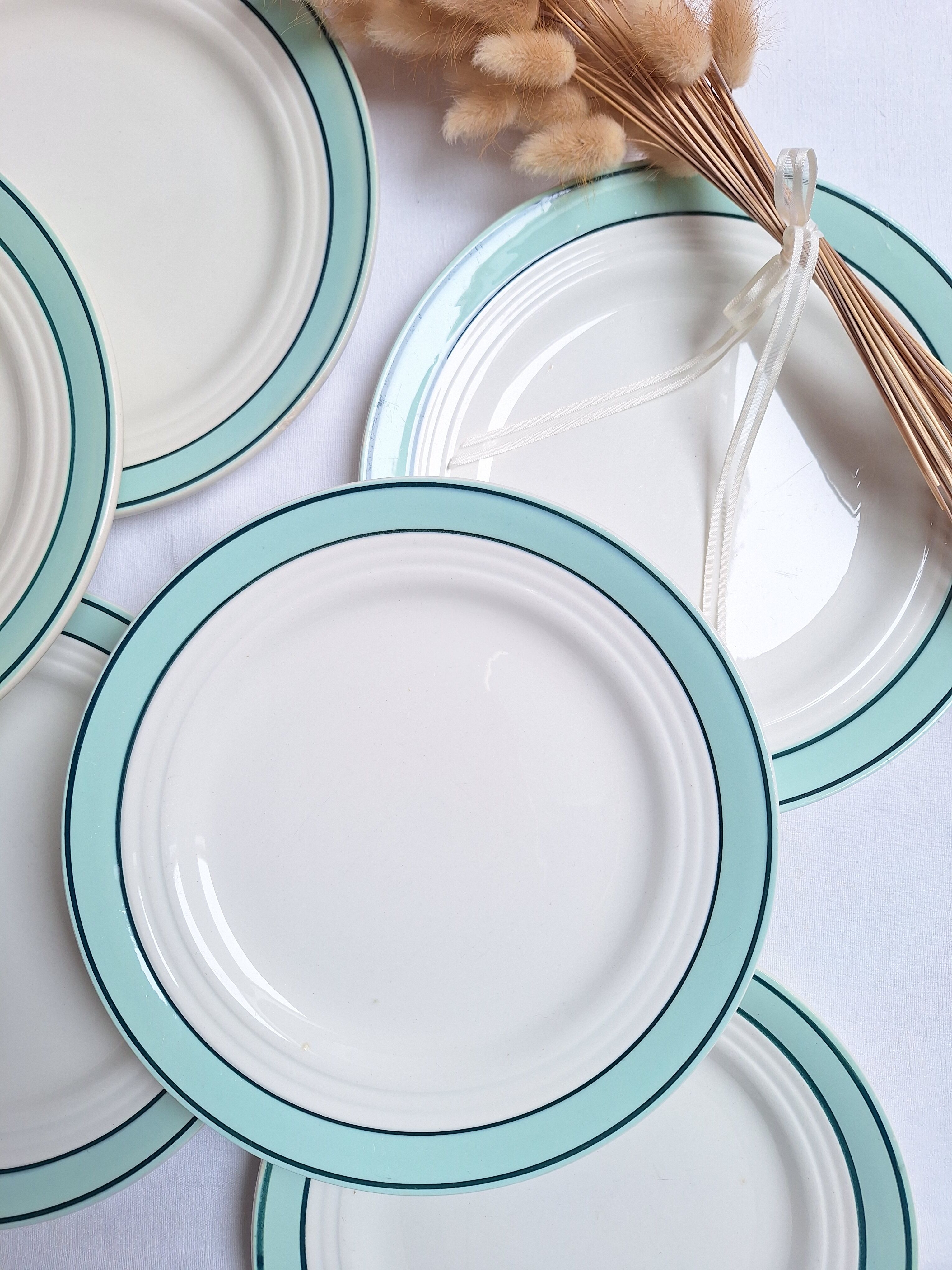 Assiettes plates Céranord - Modèle Amanda vert