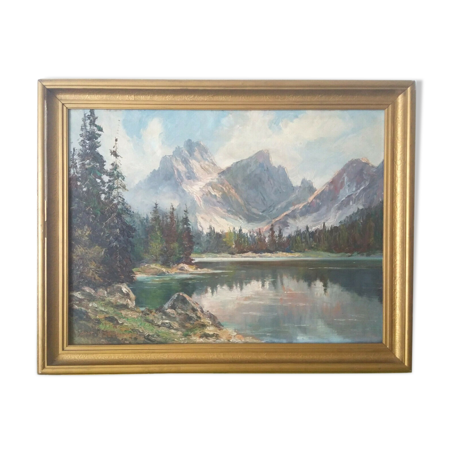 Oil on canvas signed 91 cm x 71 cm