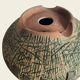 Ancient terracotta pot for bonsai succulents, Korea, signed 20th century.