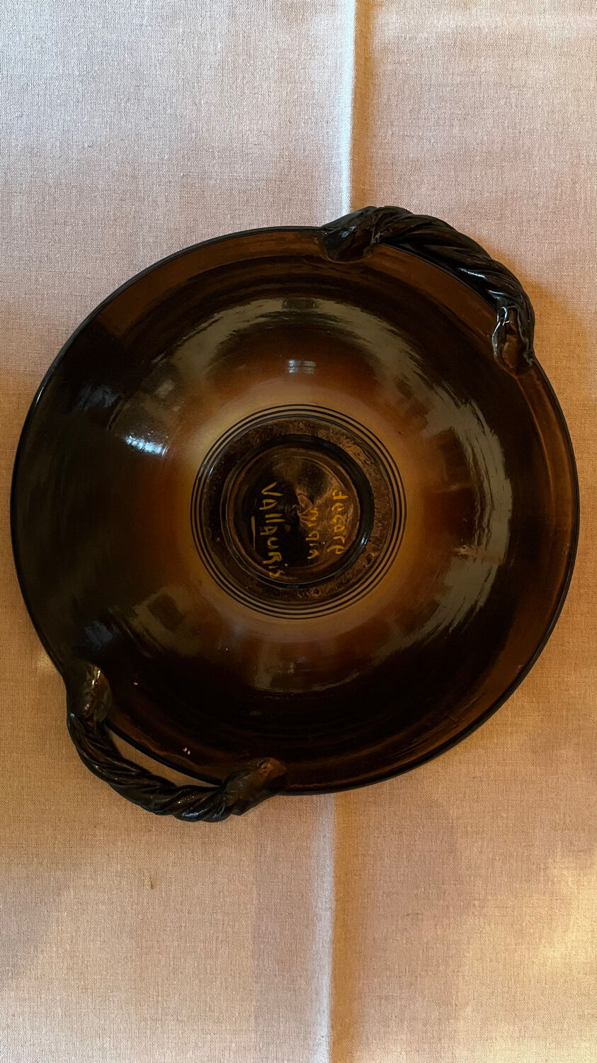 Vintage Vallauris fruit bowl signed Moto