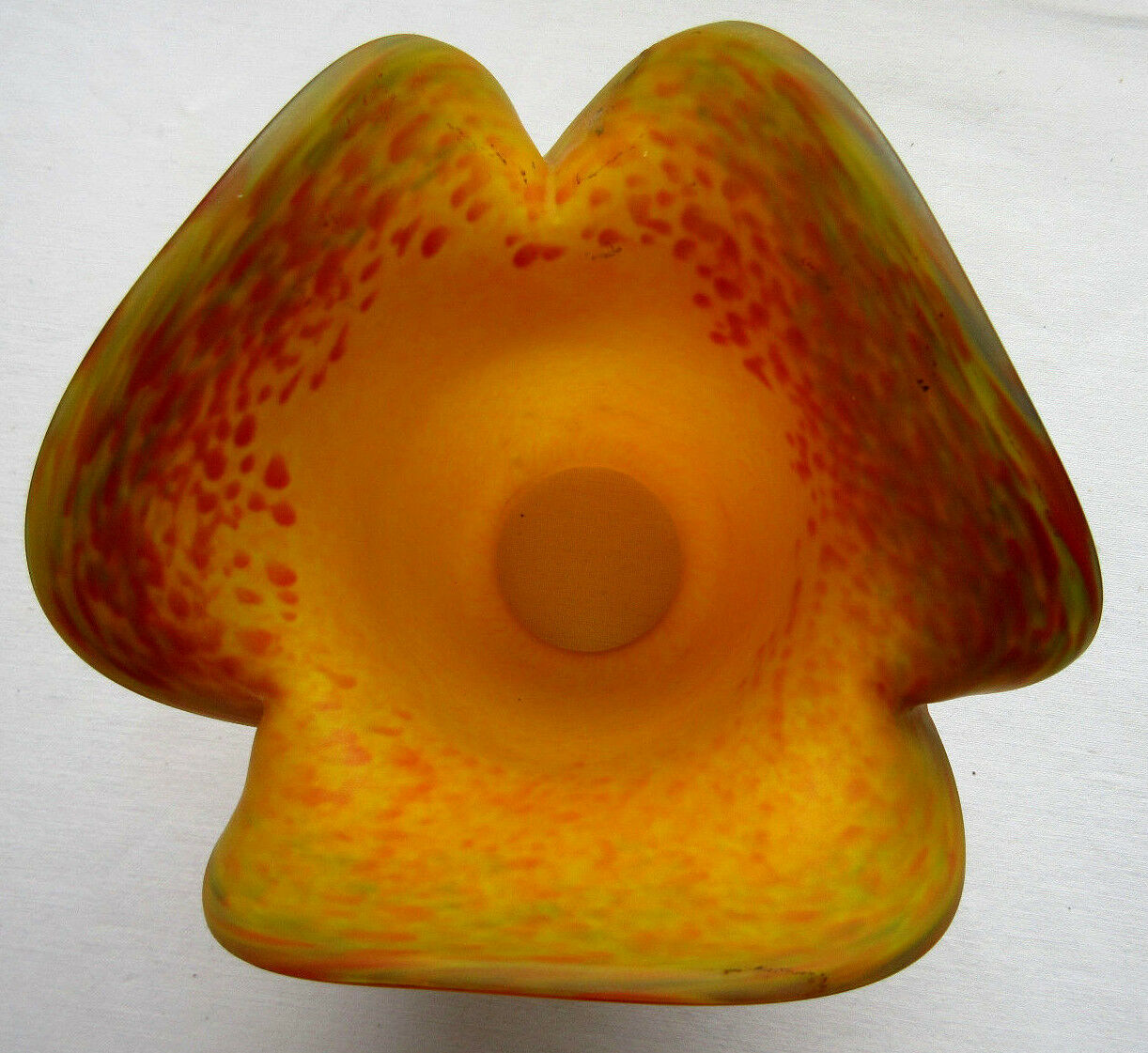 Tulip marmorean glass paste, two-tone, art deco, signed vianne, 2 available