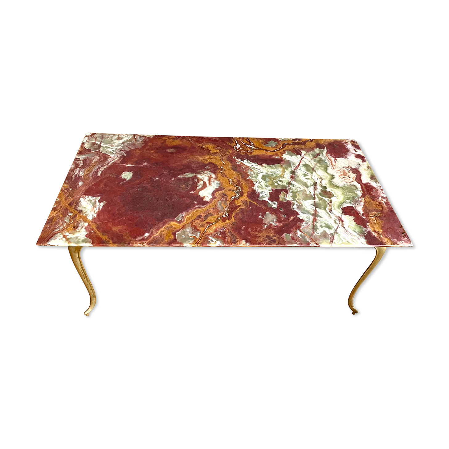 Marble and brass coffee table