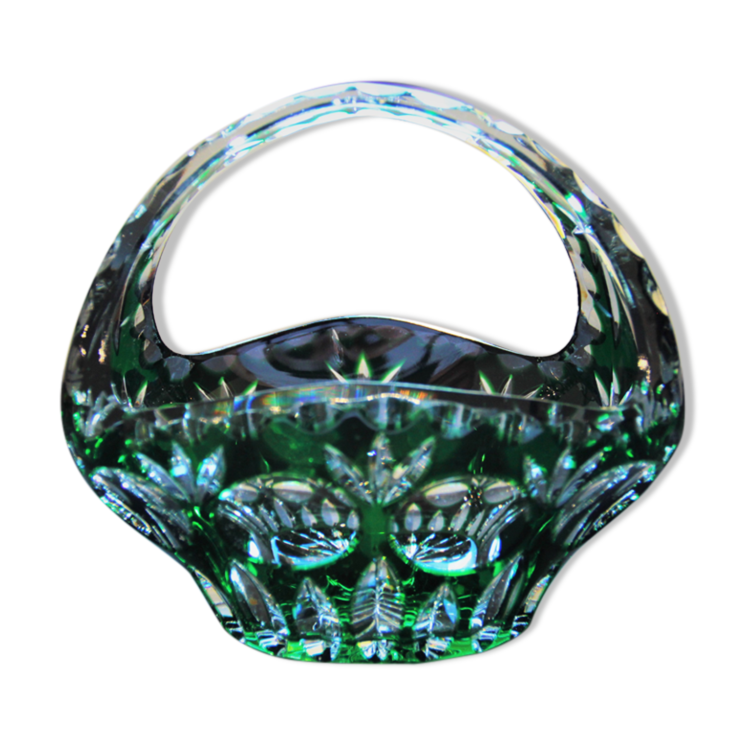 Baccarat cut crystal basket