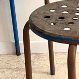 Industrial stool steel patina rusty steel vintage