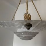 Art Deco chandelier in Clichy uraline glass