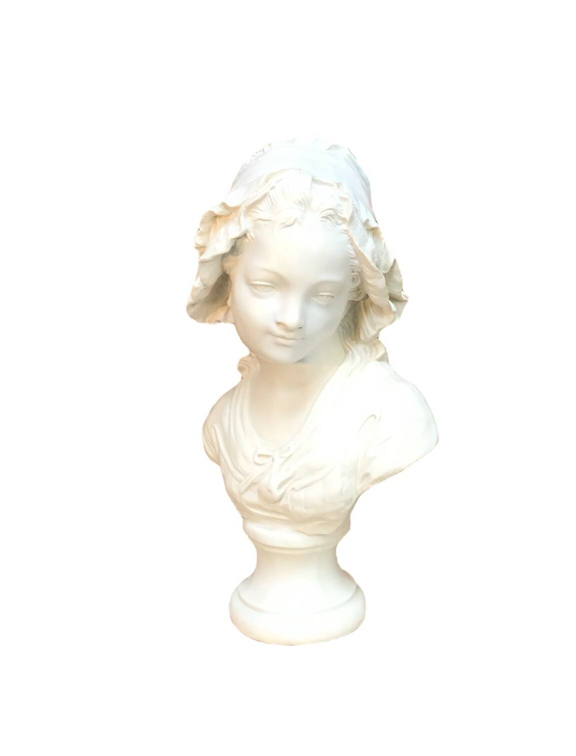 Bust of a young girl signed GRINAM NIAM Paris