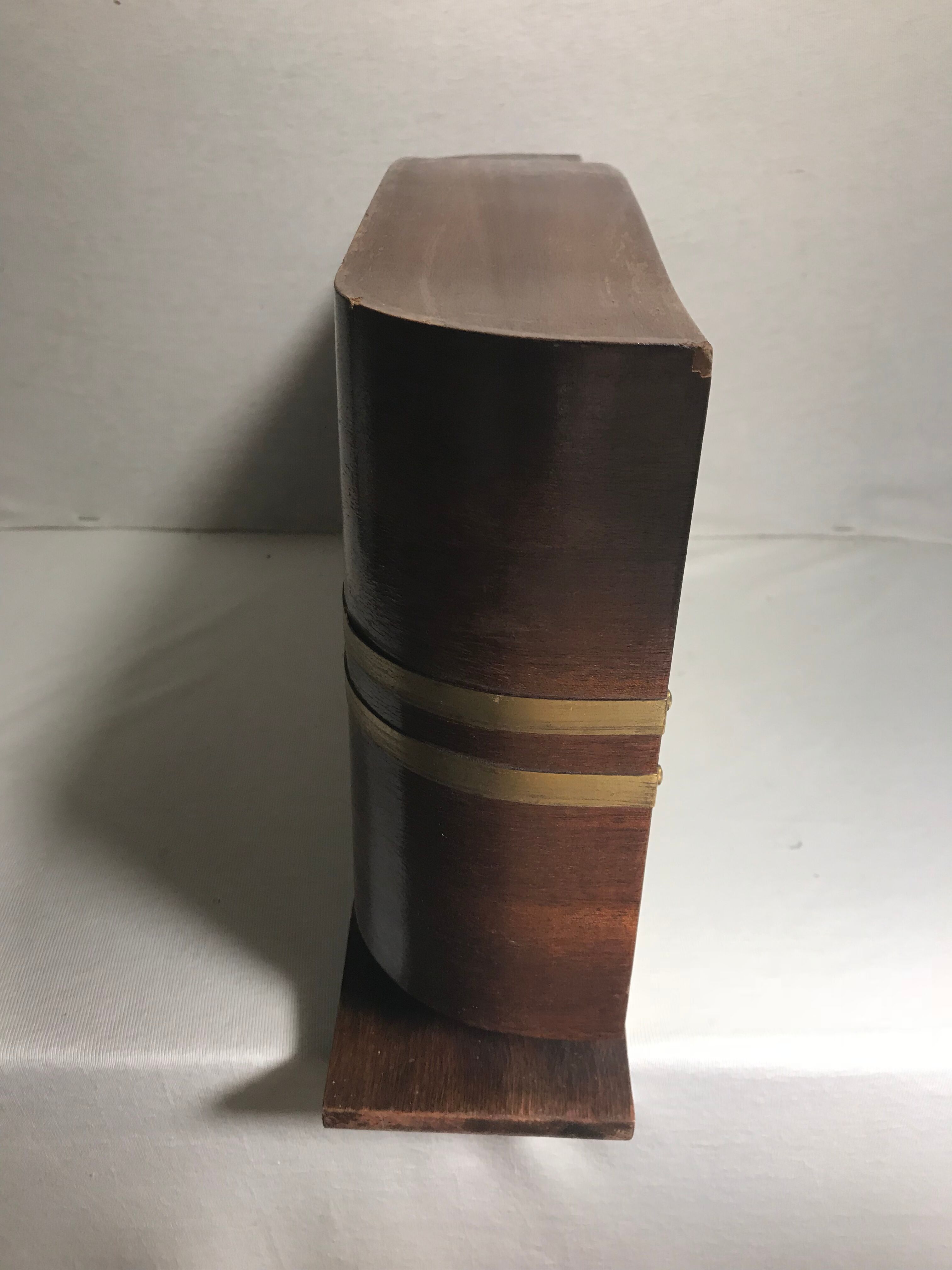 Pendule cheminée ancienne bayard bois + laiton art deco années 30 vintage