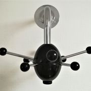 Black Sputnik coat rack and chrome 80s design