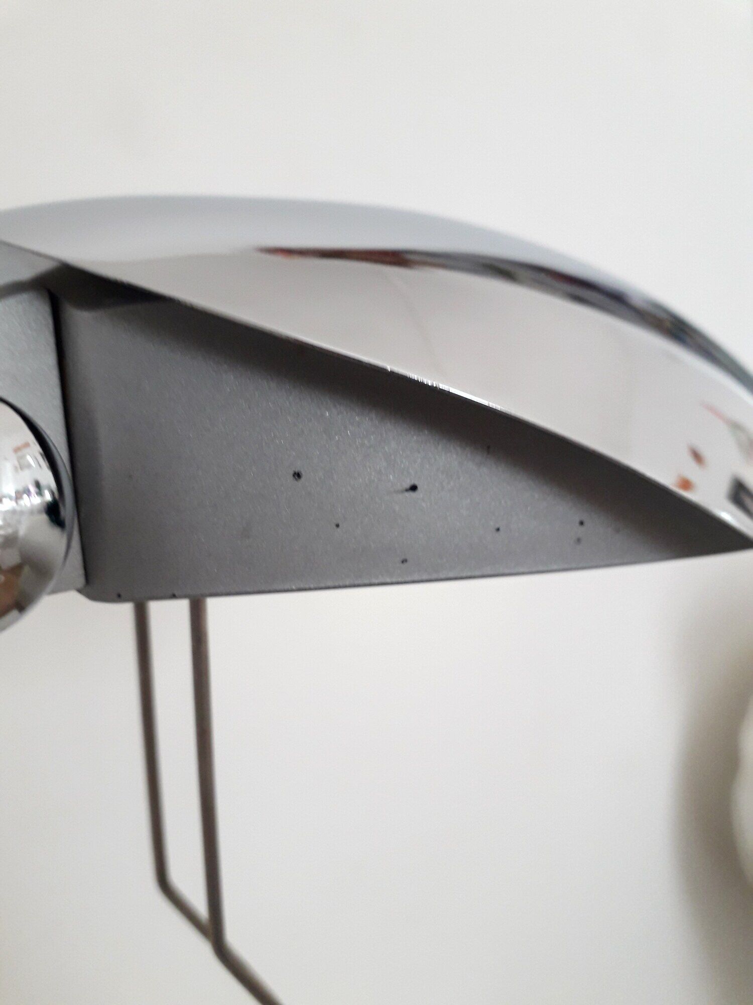 Desk lamp - incm , elea- contemporary design - chrome metal & wood - 1990