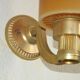 Pair French Vintage 1960s Retro Single Wall Lights Brass & Orange Acrylic