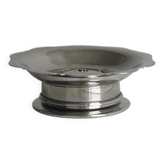 Vintage Coquillor butter dish in shiny metal