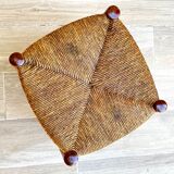 Stool old straw and oak country way