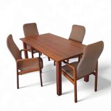 4 x Teak & Fabric Dining Chairs " STUKBAER " from Dyrlund Danmark 1960s