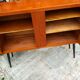 Vintage wooden and cane console