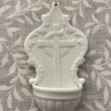 old white porcelain font