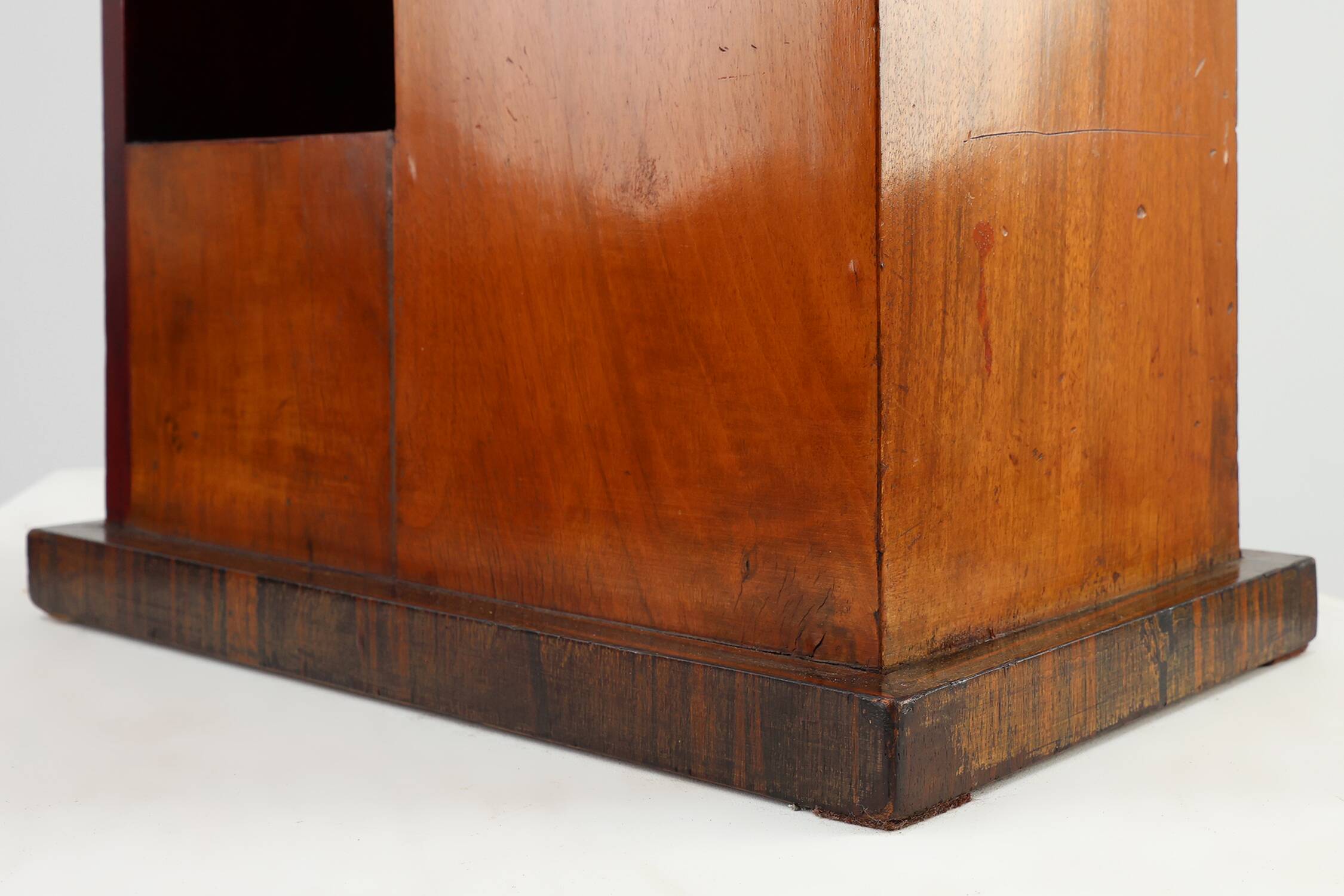 Early Art Deco umbrella stand in wood and metal, France ca. 1910