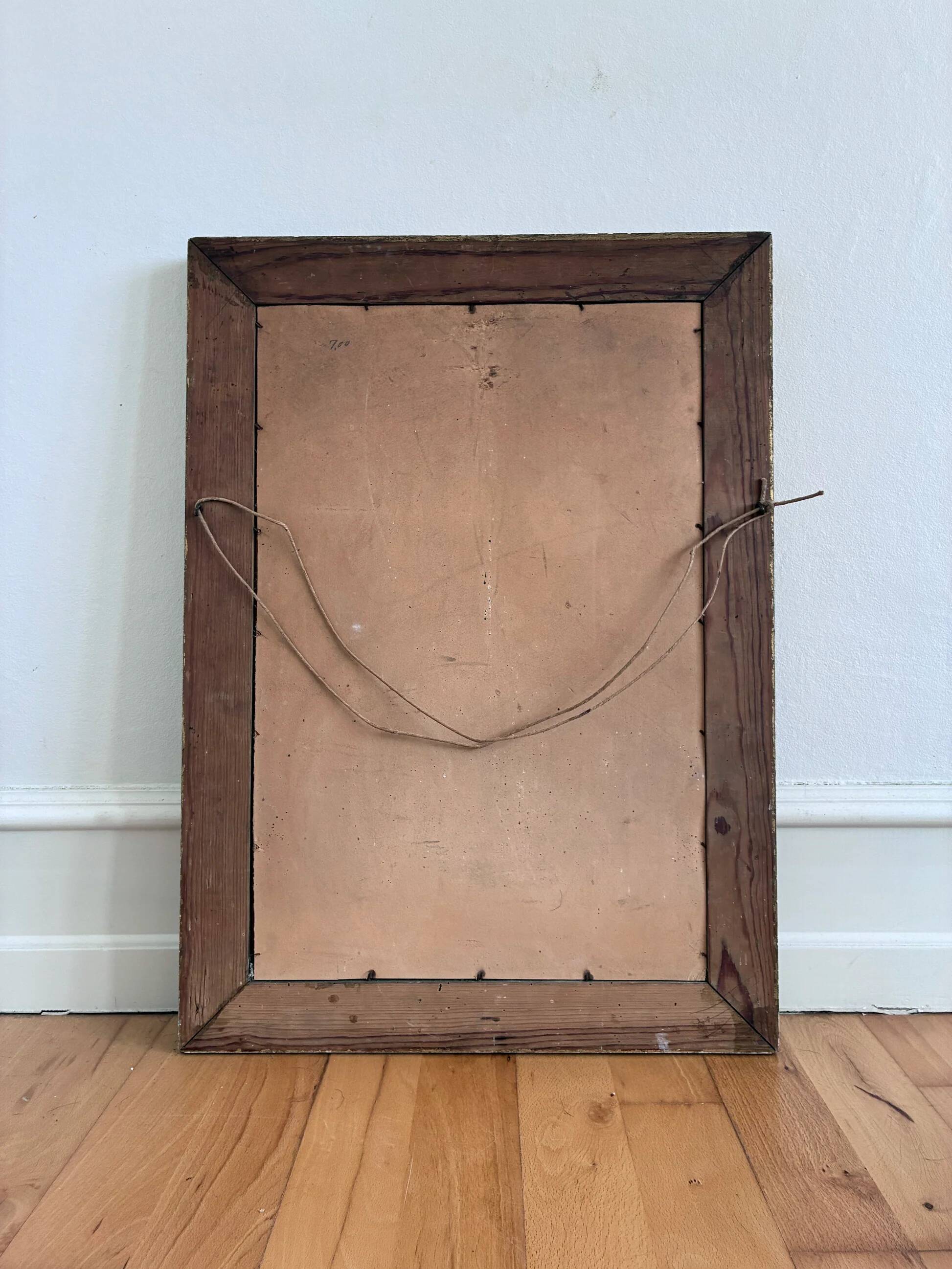 Antique French giltwood wall mirror in gold