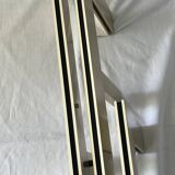 Brushed gold aluminum and smoked glass shelf from the 70s