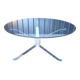 Glass and chrome living room table