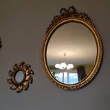 Louis XVI mirror in gold resin decorated with knots 44x62cm