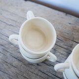 Series of 7 vintage ceramic cups and saucers by Le Pot de Terre