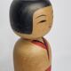 Signed Japanese Kokeshi Doll, Modern Style, Hand Painted Minimalist Decor, 30cm