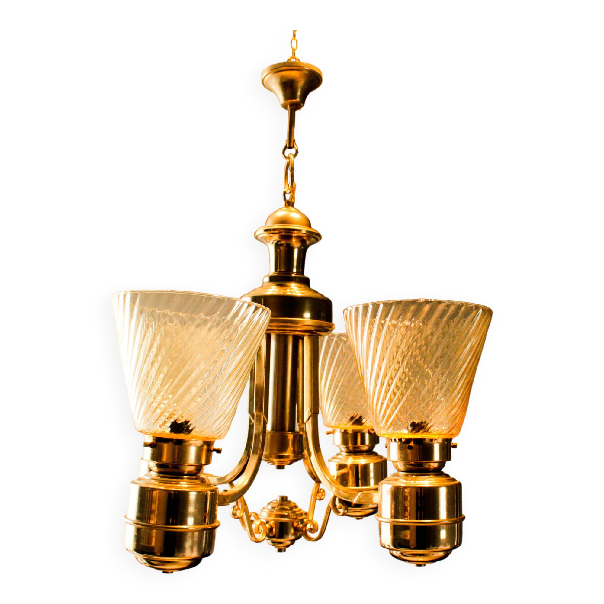 Italian lampadario in glass of Murano 1940s In ottime Conditions