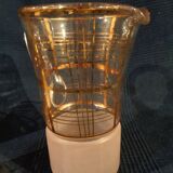 Carafe pichet et verre en cristal verre doree dorure ancien vintage