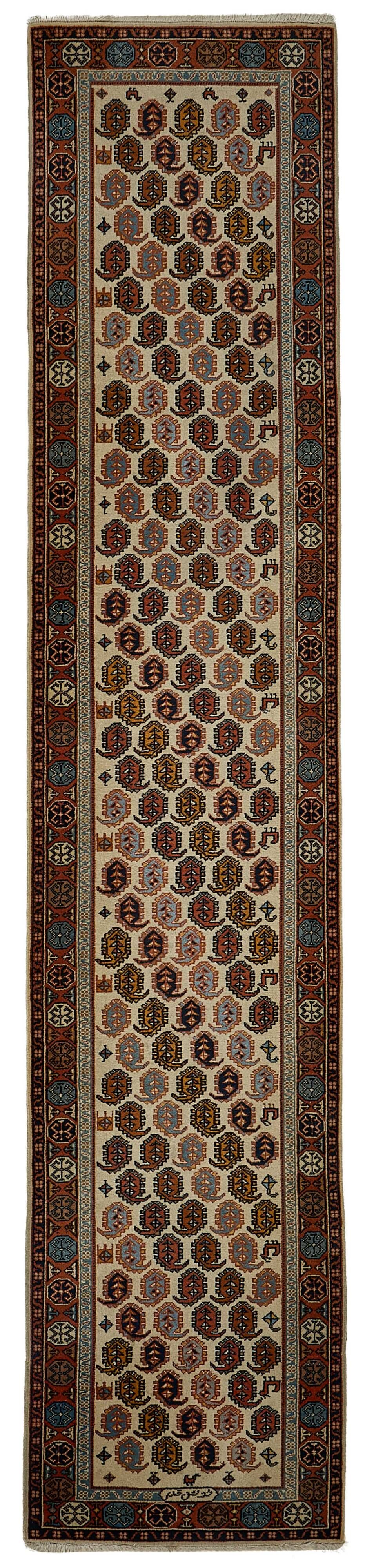 Turkish Handknotted Wool Oushak Rug 75 cm x 372 cm