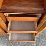 Light oak sliding door wardrobe, 1960