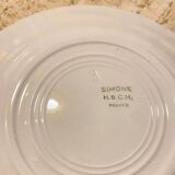 Lot de 8 jolies assiettes à dessert modèle Simone de la maison H.B.C.M