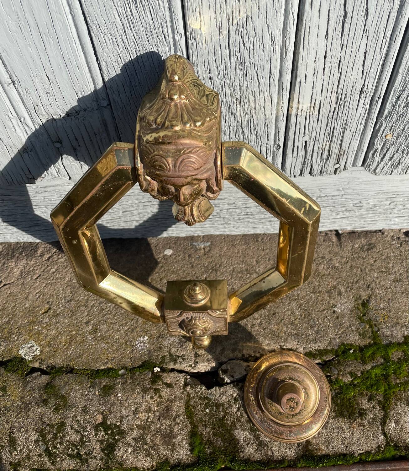 Modernist hexagonal door knocker