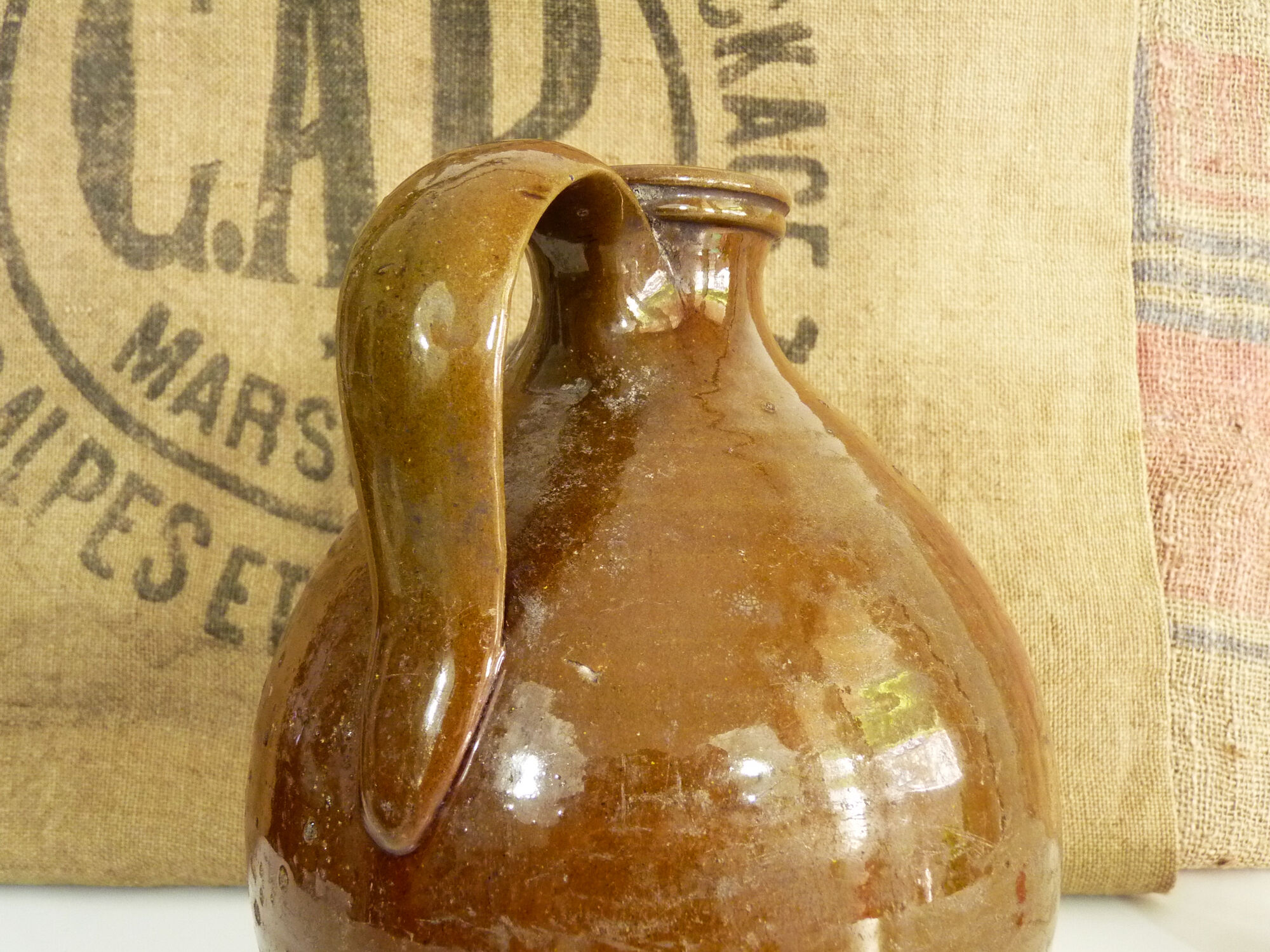 Brown pitcher in glazed terracotta, south west of France, 19th