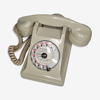 Téléphone vintage "PTT" en bakélite, blanc, des années 60