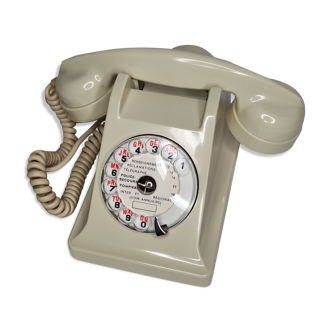 Vintage phone "PTT" in Bakelite, white, from the 60s