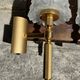 Old pair of wall sconces by Maison Lunel in brass and glass.