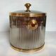 Vintage chrome and gold metal ice bucket