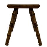 Vintage stool side table minimalistic in oak