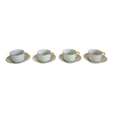 4 tasses à café filé doré Limoges création Dessagne, années 40