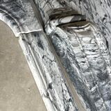 Pompadour fireplace in Louis XV style from around 1880 in blue floral marble.