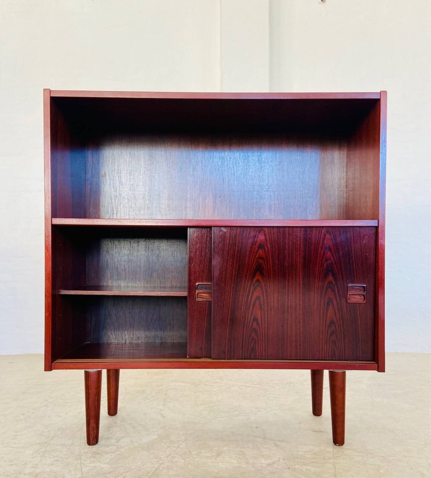 Bibliothèque rétro vintage danoise en palissandre des années 1960