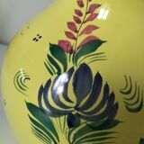 Quimper Henriot Vase – Rare mixed decoration (D.301 + monochrome) on a yellow background